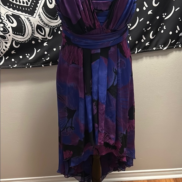 Elegant Purple and Blue Women's Dress - Picture 7 of 7